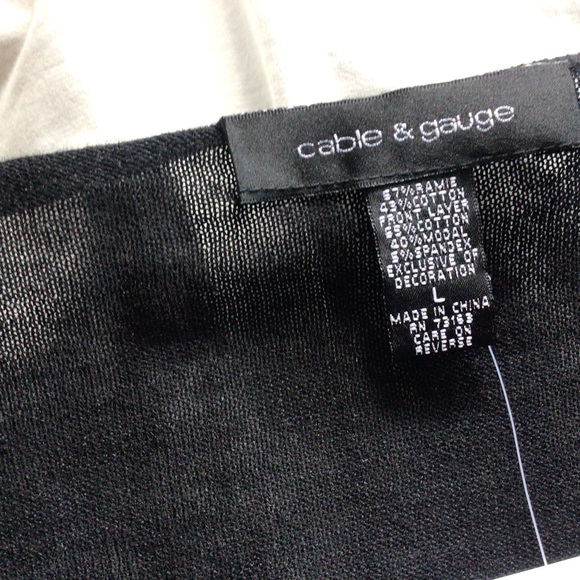 CABLE & GAUGE TWOFER RUFFLE NECK SWEATER LARGE NWT - Picture 13 of 13